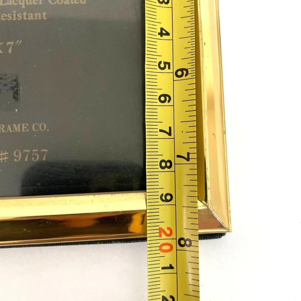 Vintage 90s Brass Frames Set of 2 Solid Brass 5x7 Photo Frames Gold Beveled
